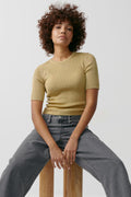 Metallic knitted tee