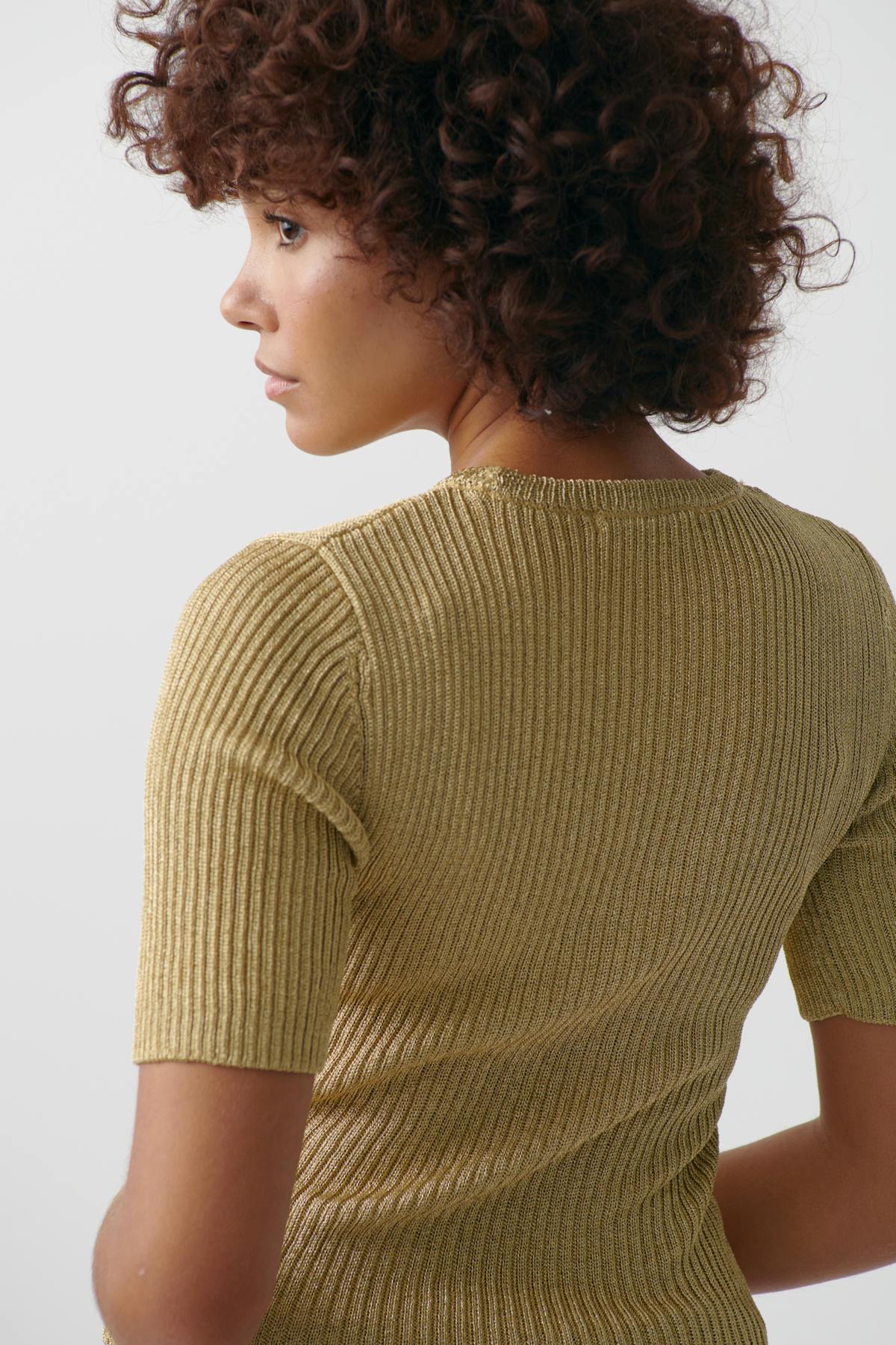 Metallic knitted tee
