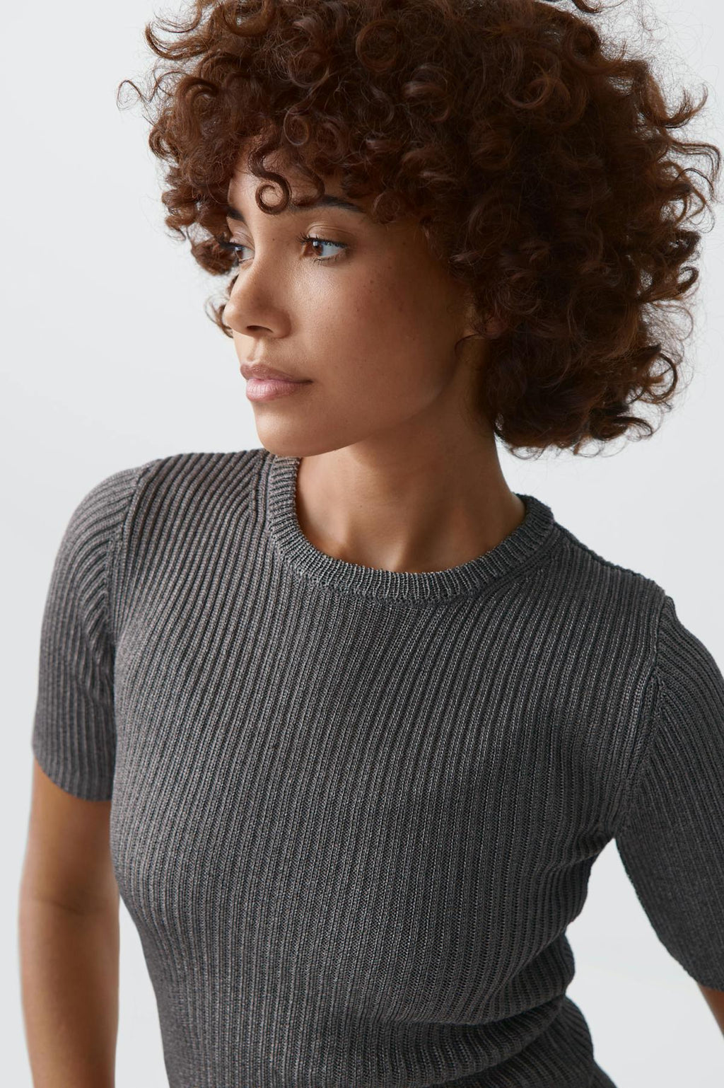 Metallic knitted tee