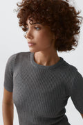 Metallic knitted tee
