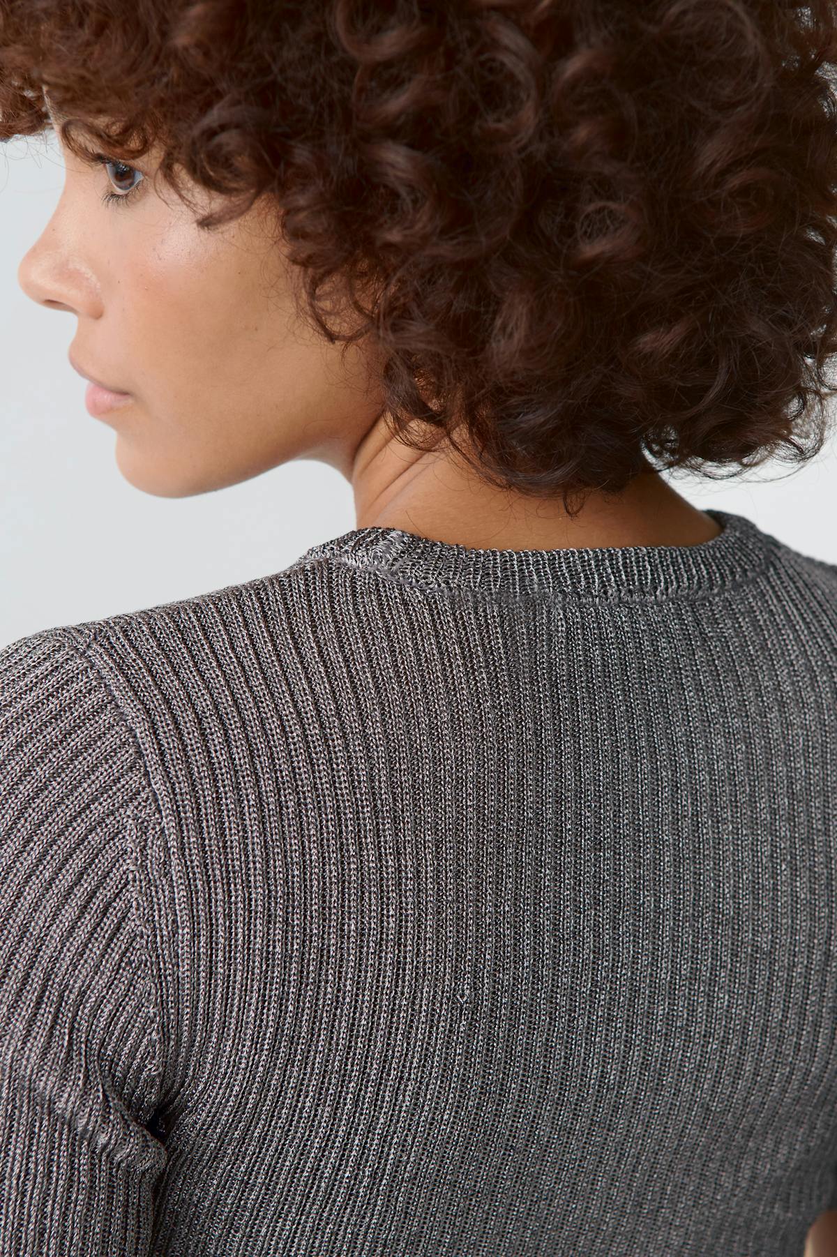 Metallic knitted tee