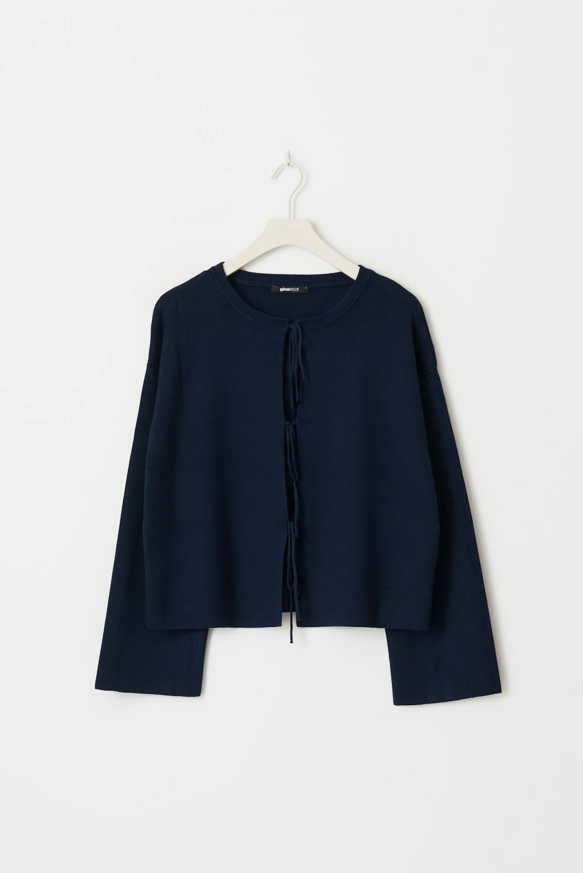 knitted tie cardigan