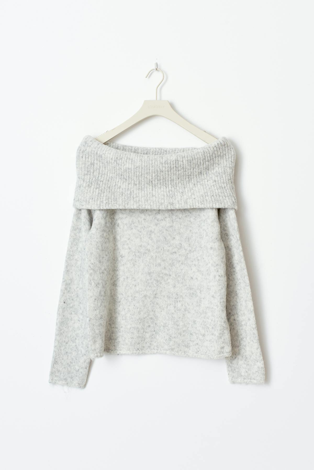 knitted off shoulder sweater