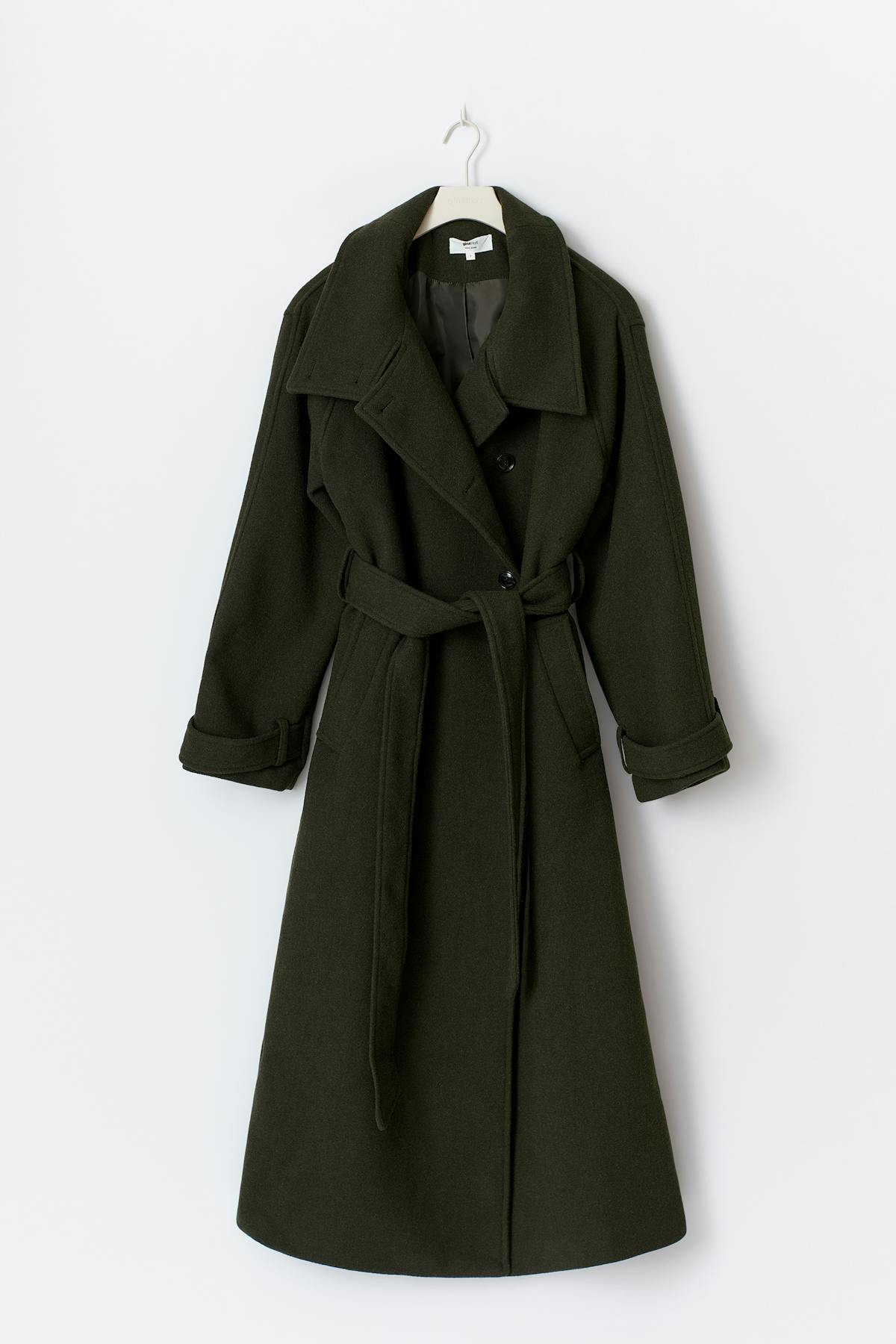 Belted wool blend coat