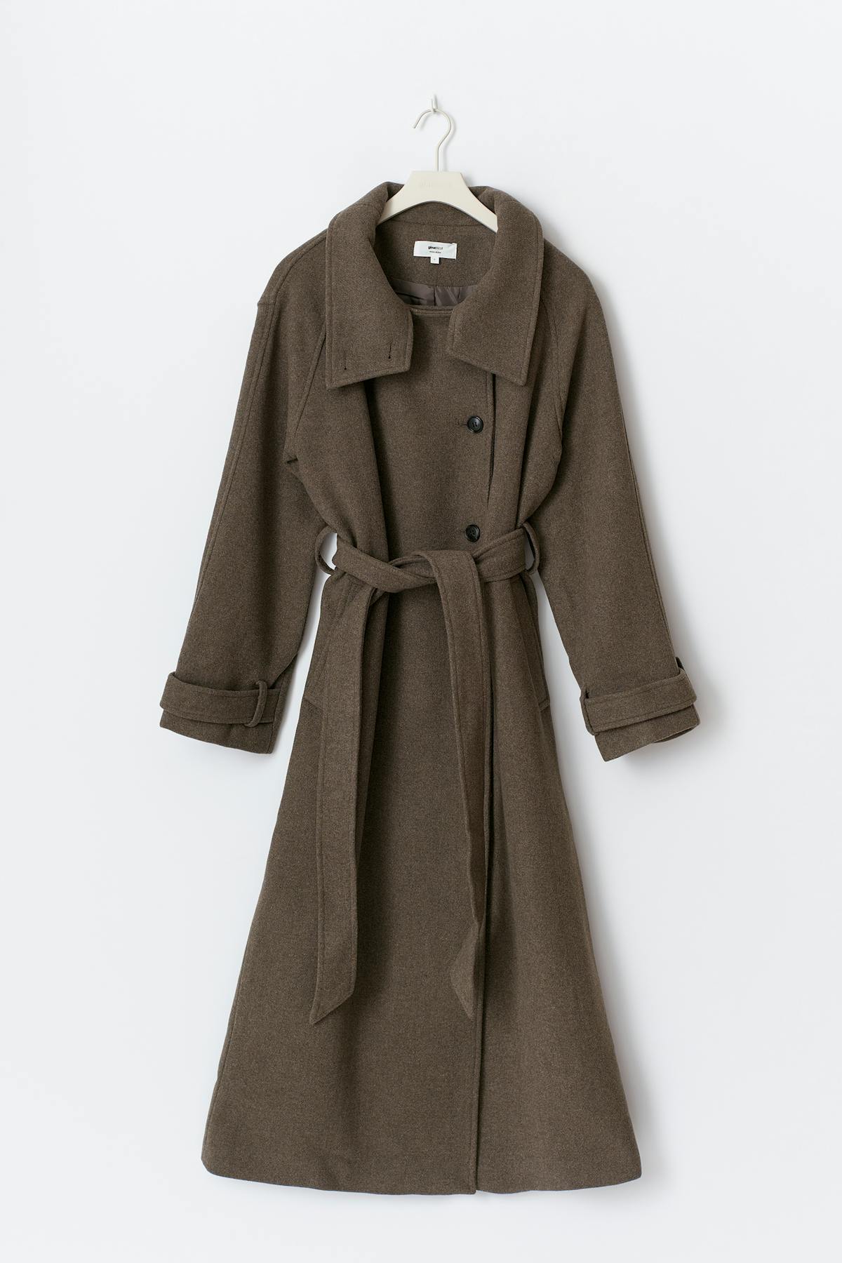 Belted wool blend coat