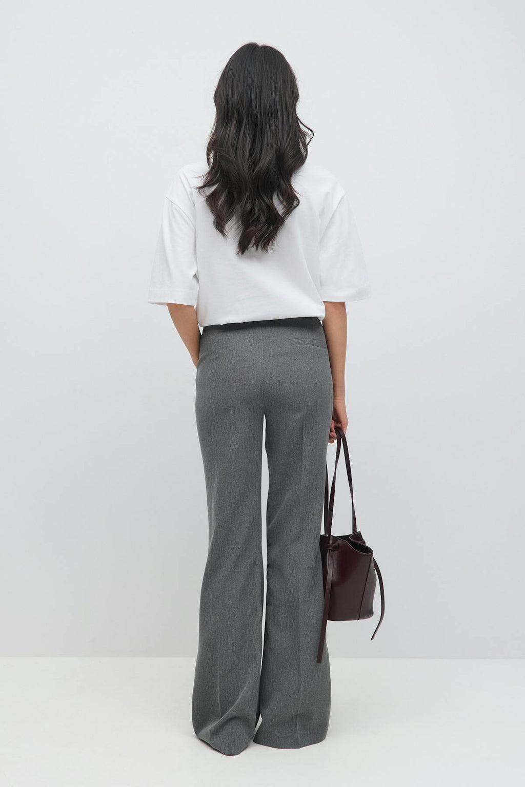 mid waist bootcut trousers