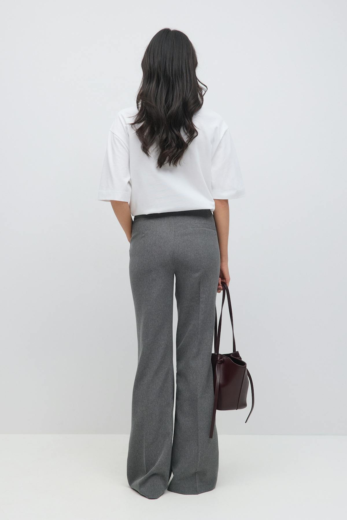 mid waist bootcut trousers