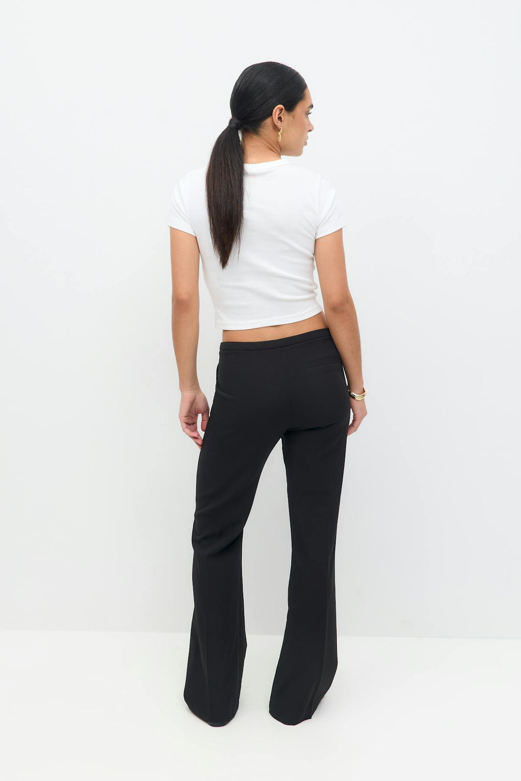 mid waist bootcut trousers