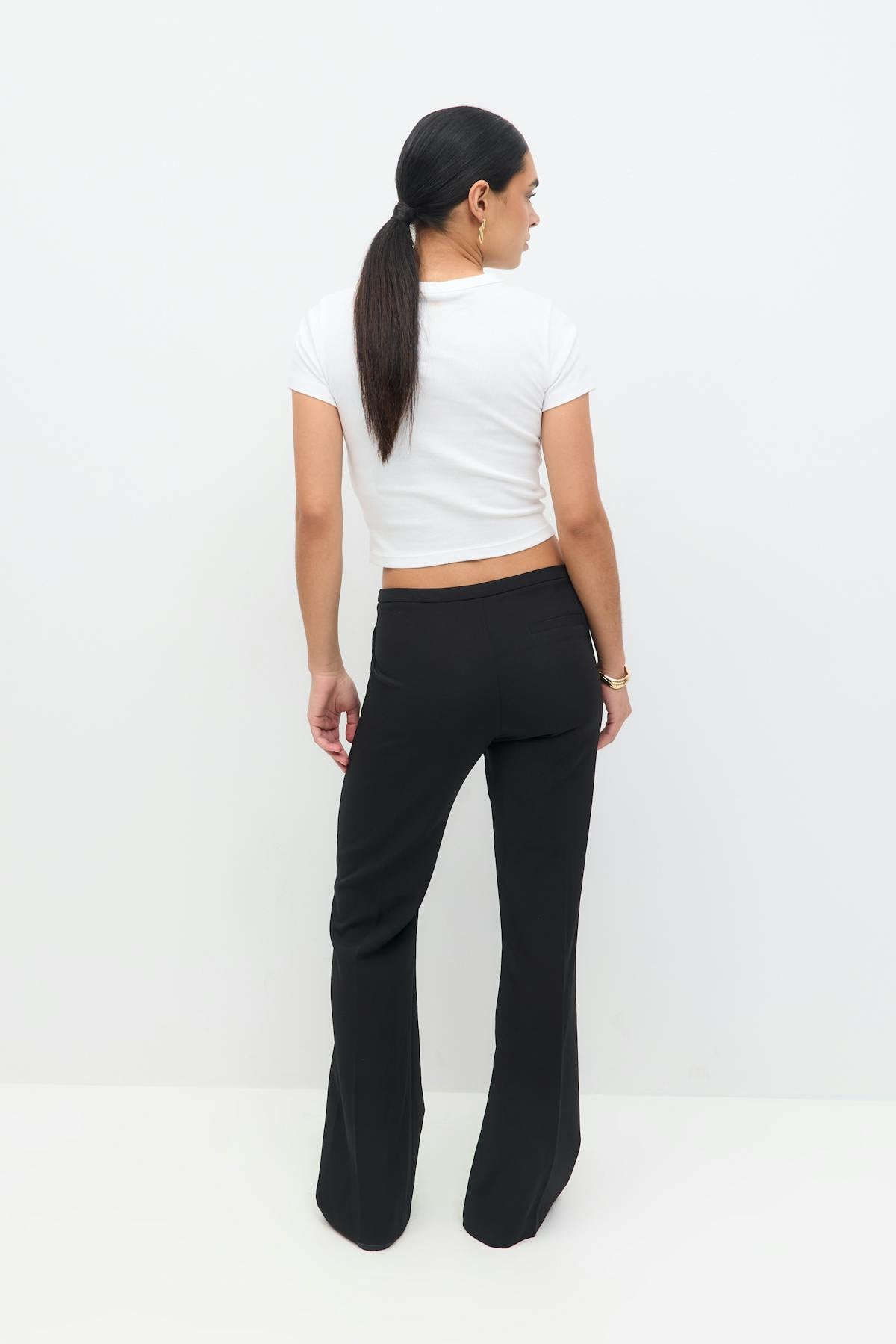 mid waist bootcut trousers