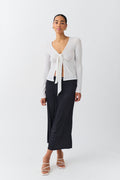 Bow midi skirt