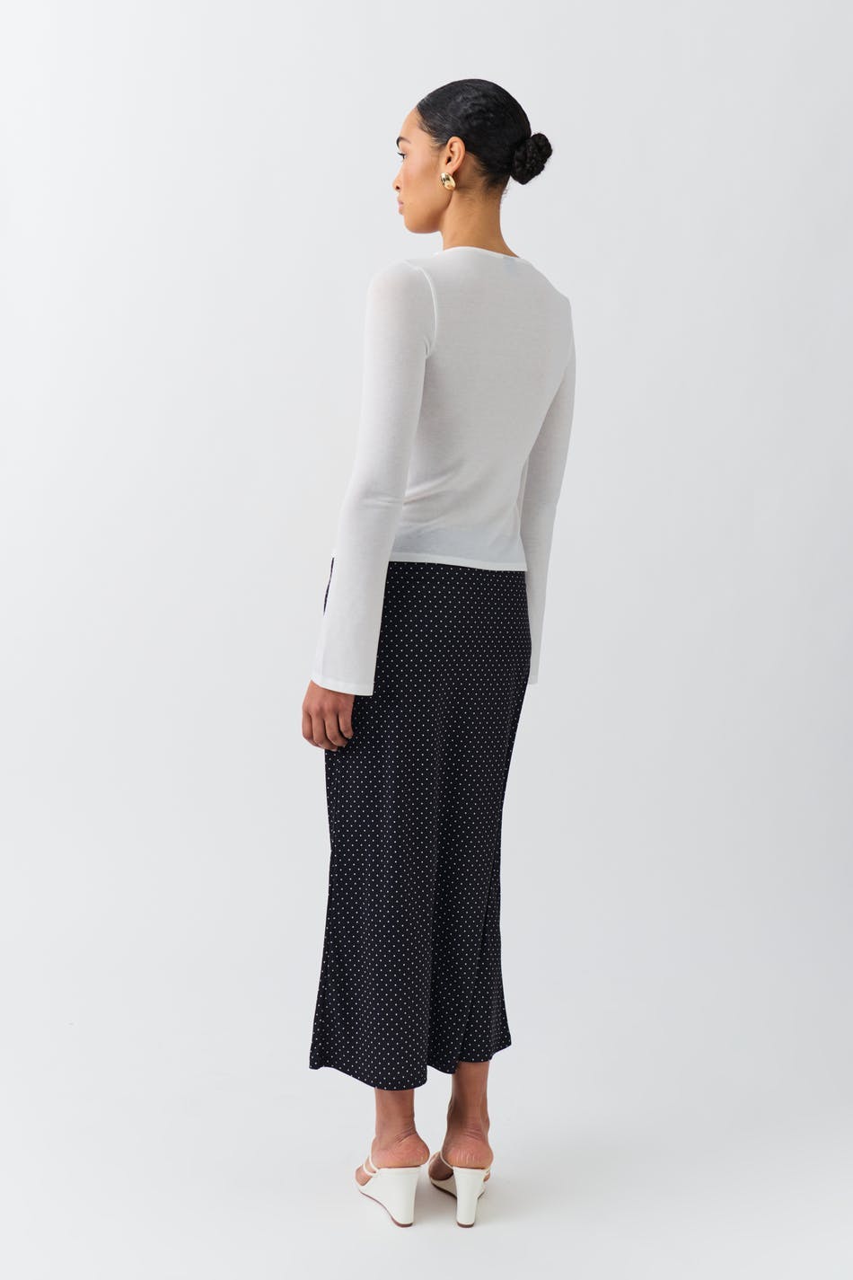 Bow midi skirt