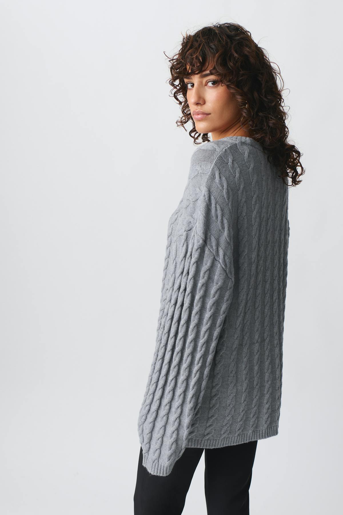 Knitted cable sweater