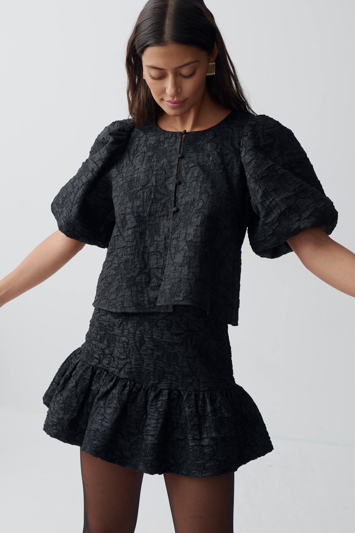 brocade mini skirt