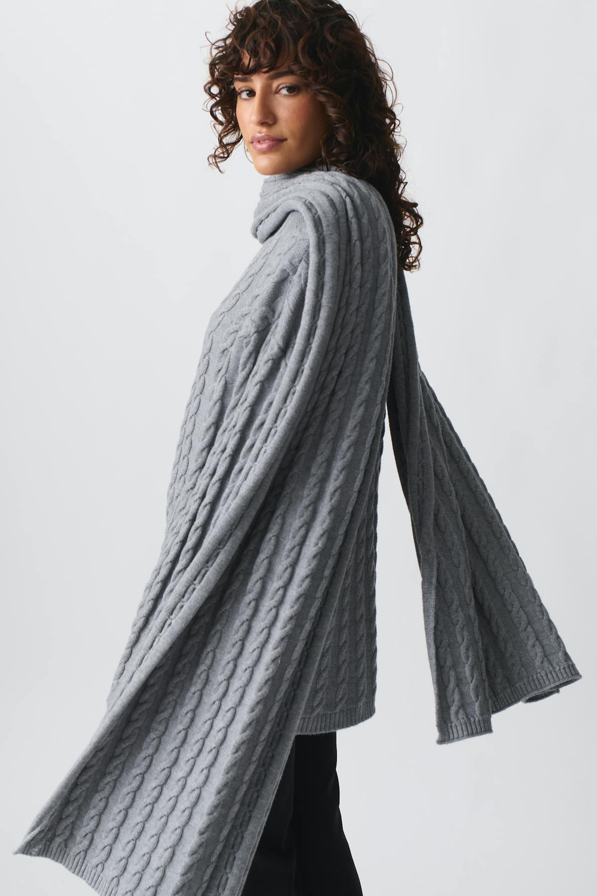 soft knitted cable scarf