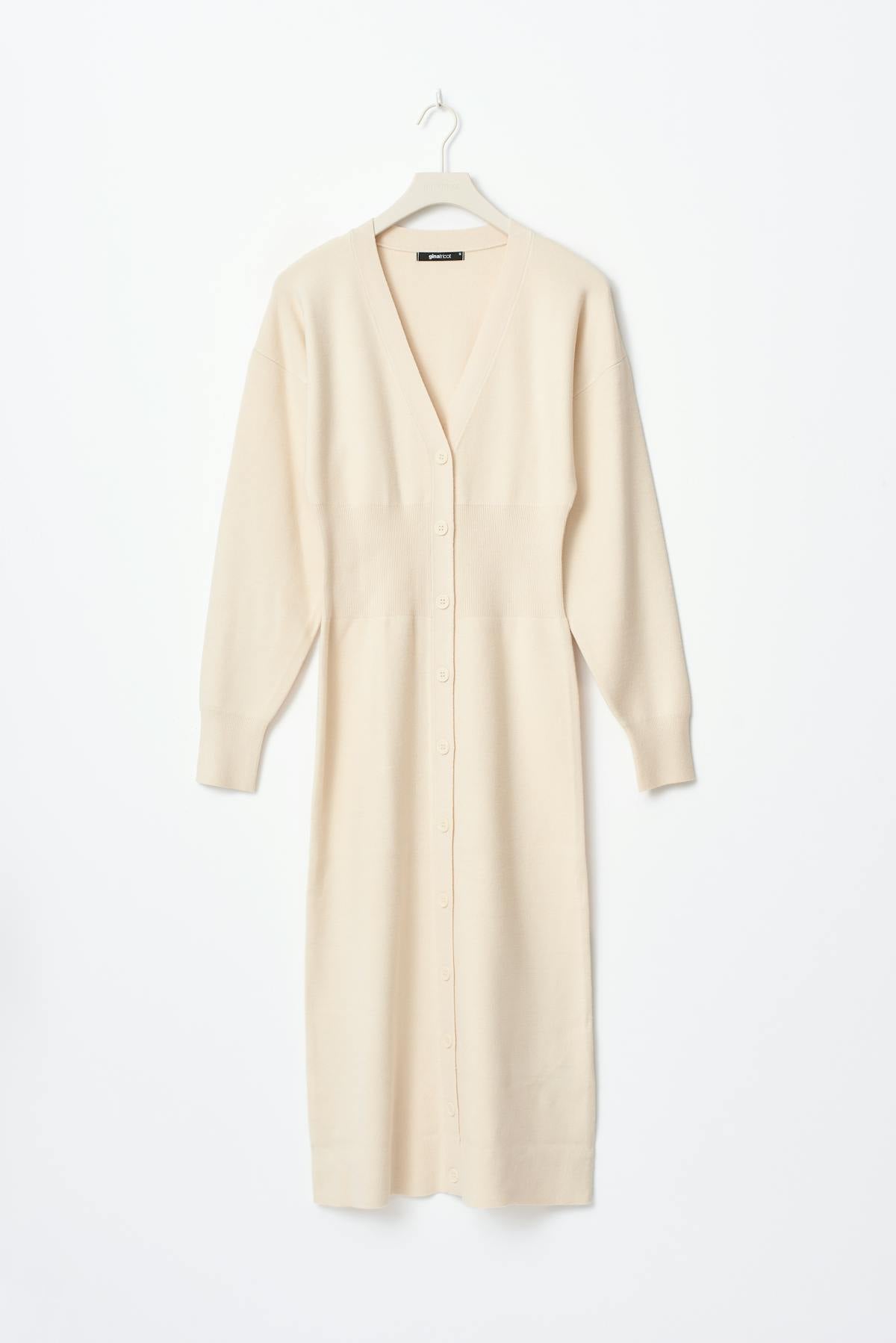 knitted button down dress