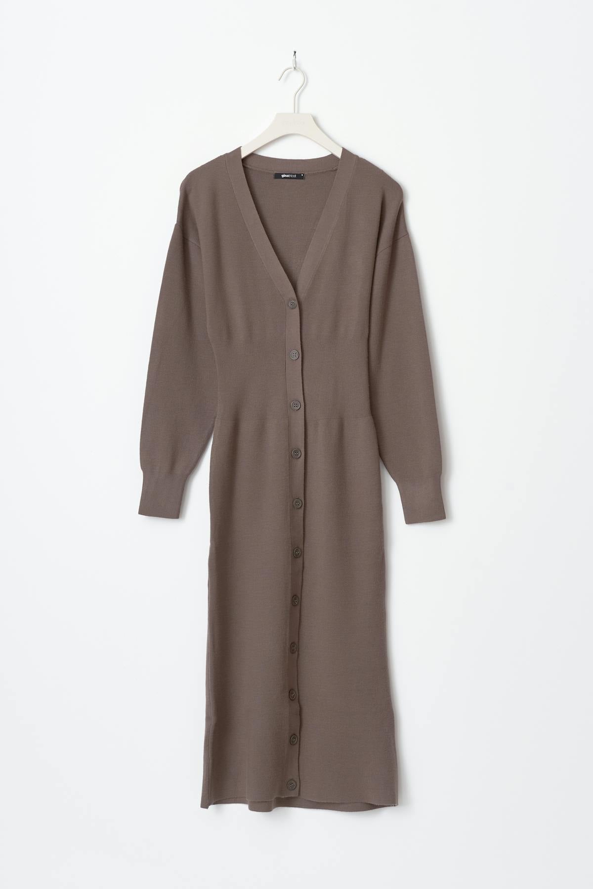 knitted button down dress