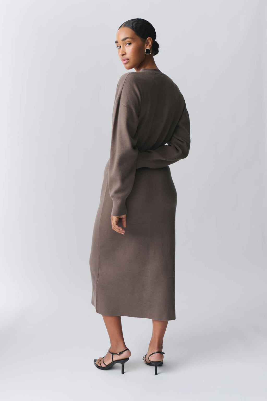 knitted button down dress