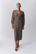 knitted button down dress