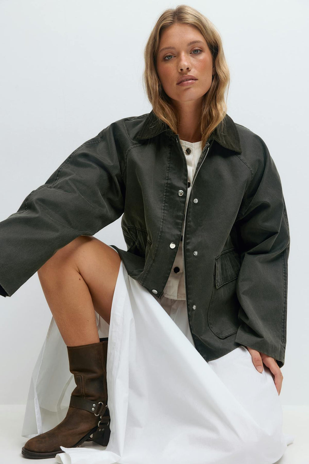 Waxed effect jacket