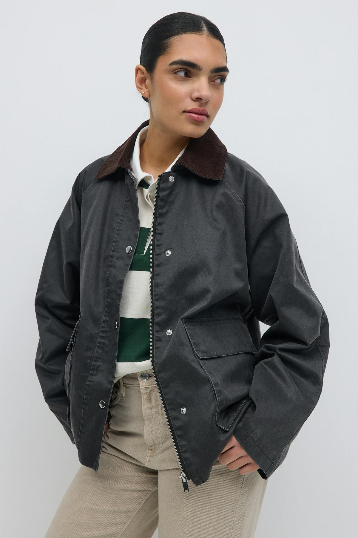Waxed effect jacket