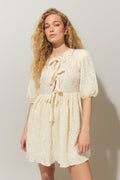 Puff sleeve tie dress