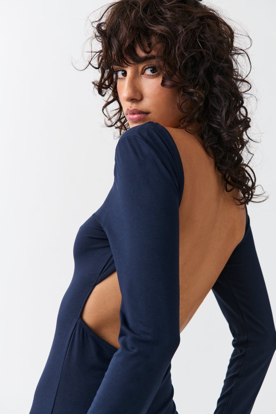 Soft touch open back dress