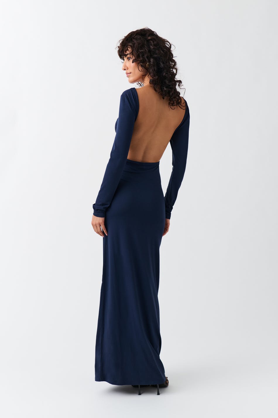 Soft touch open back dress