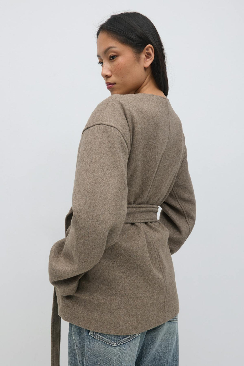 Belted short coat