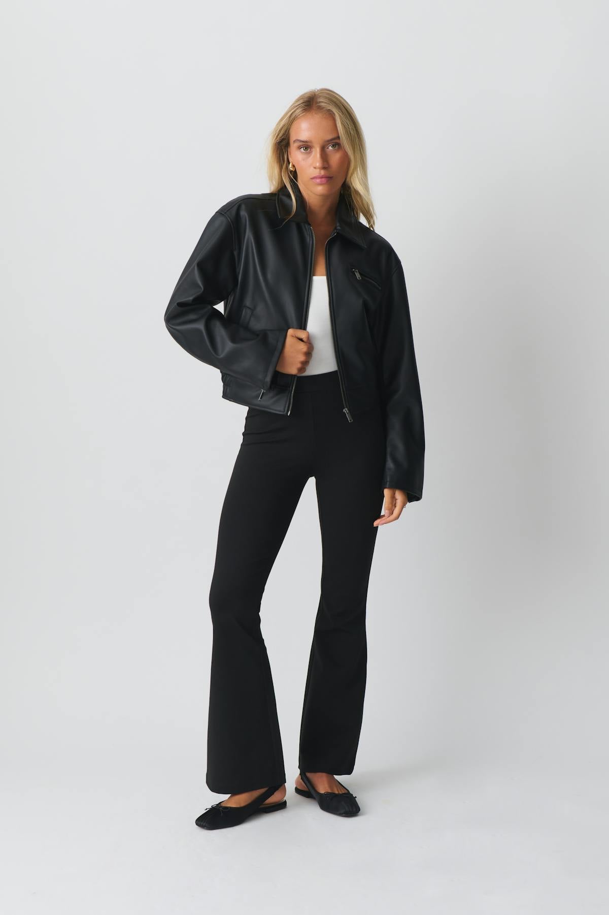 Flare jersey trousers