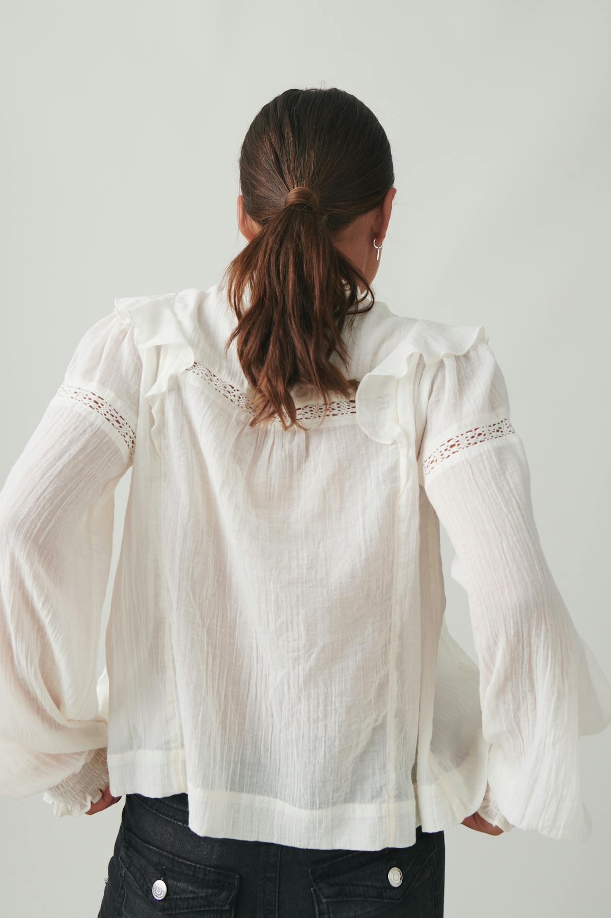 Y boho lace blouse