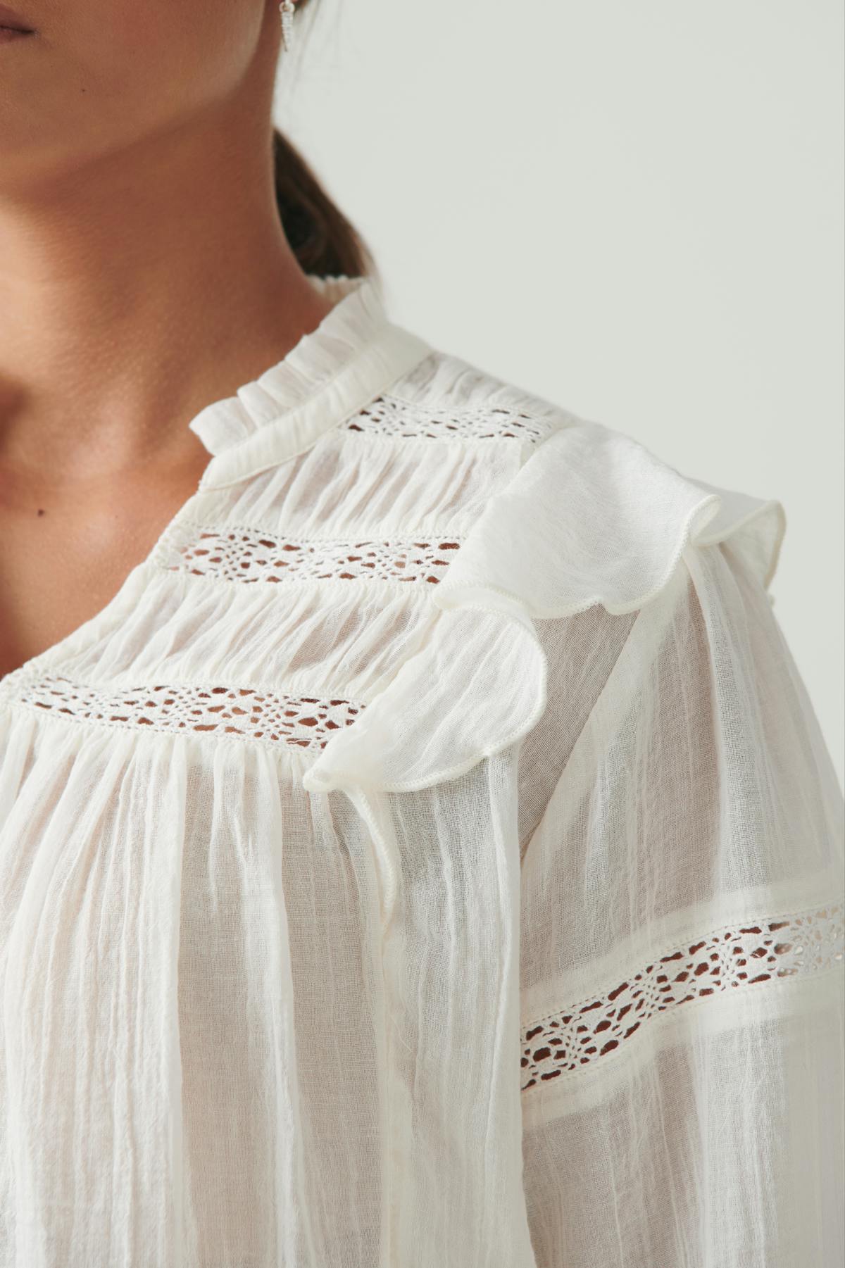 Y boho lace blouse