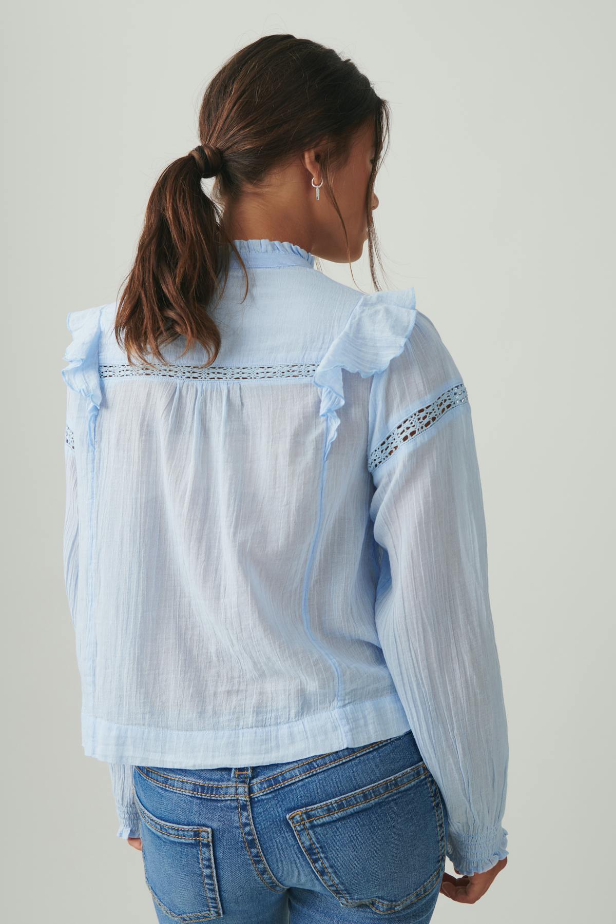 Y boho lace blouse