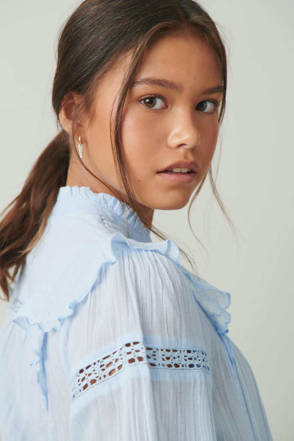 Y boho lace blouse
