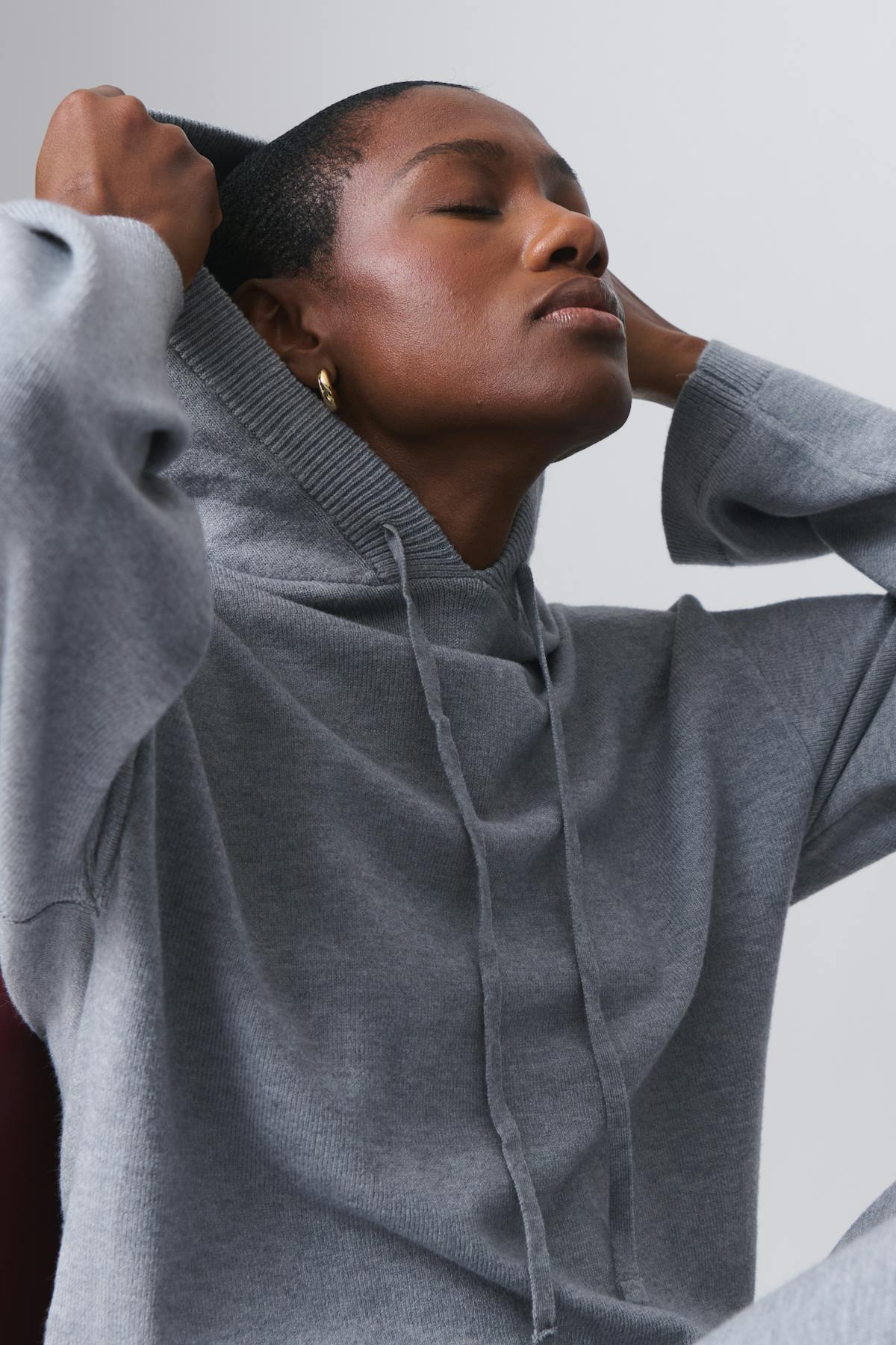 Knitted hoodie