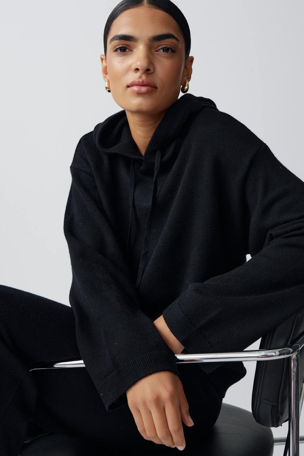Knitted hoodie