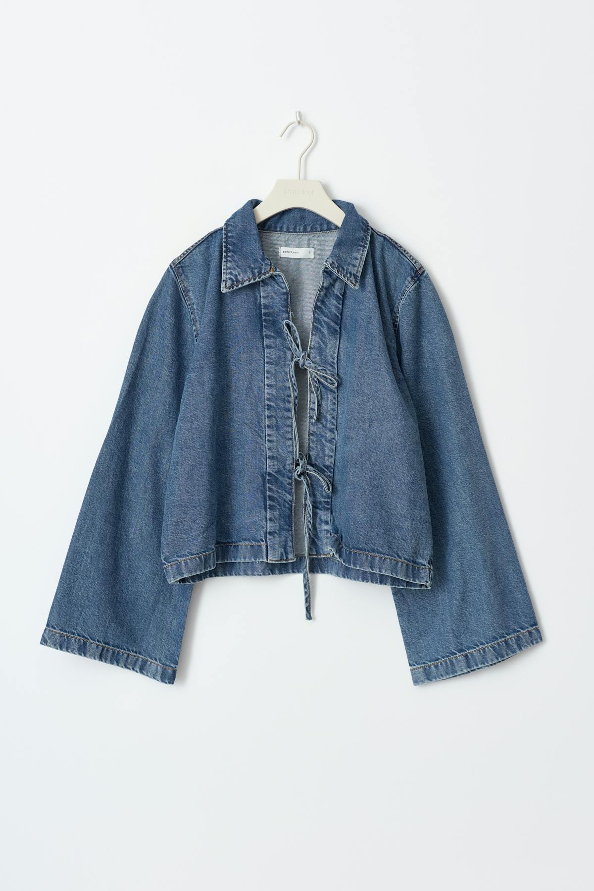 Front tie denim shirt