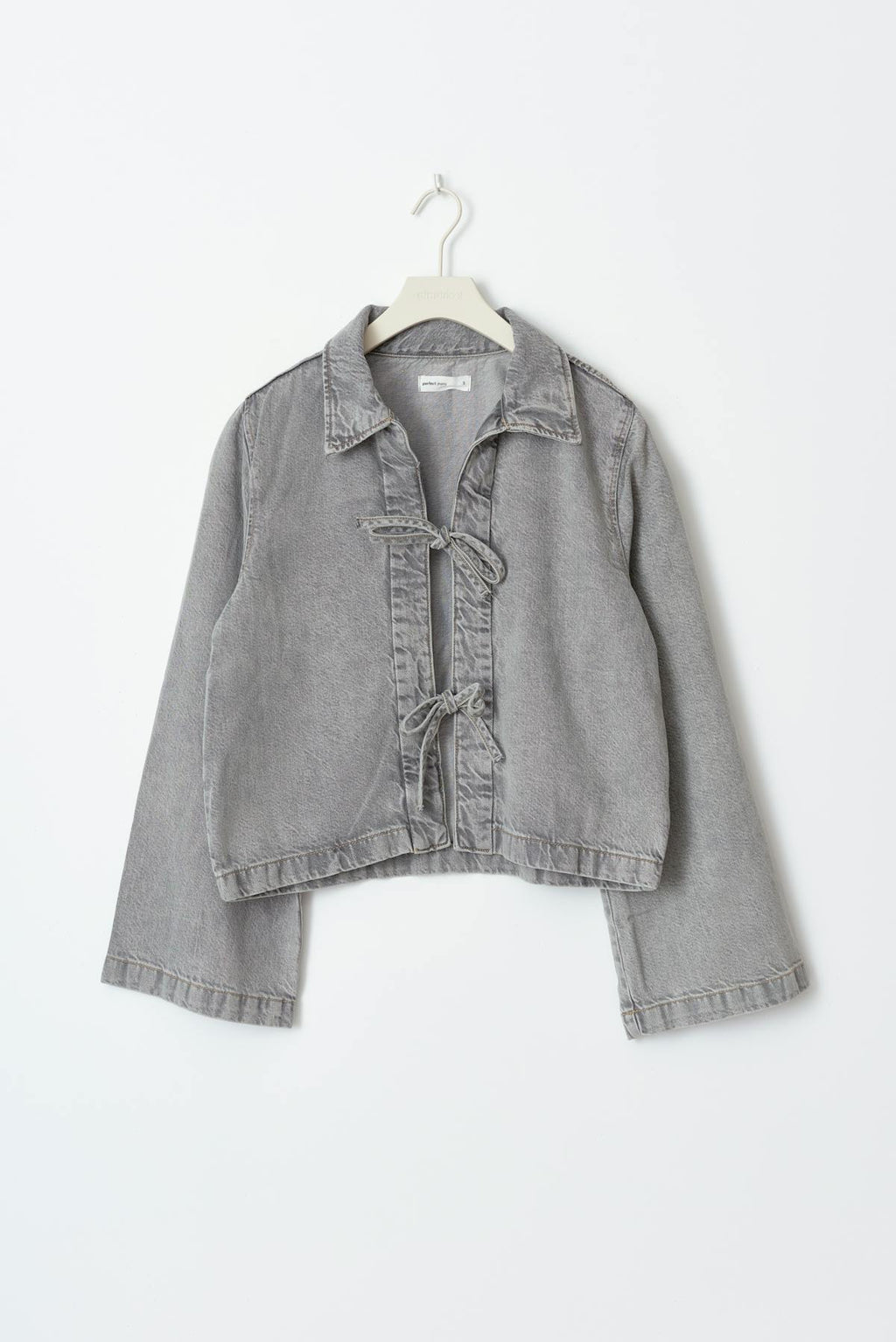 Front tie denim shirt