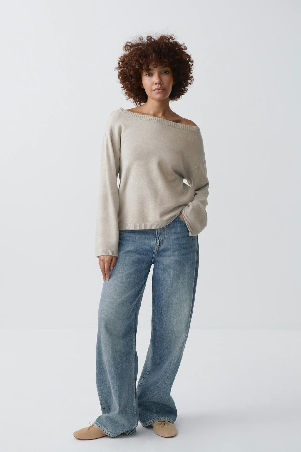 Knitted boatneck top