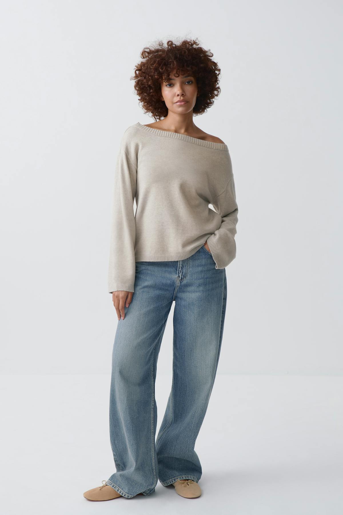 Knitted boatneck top
