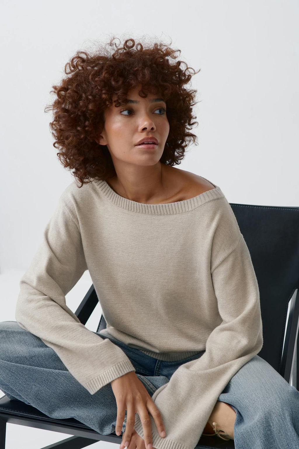 Knitted boatneck top