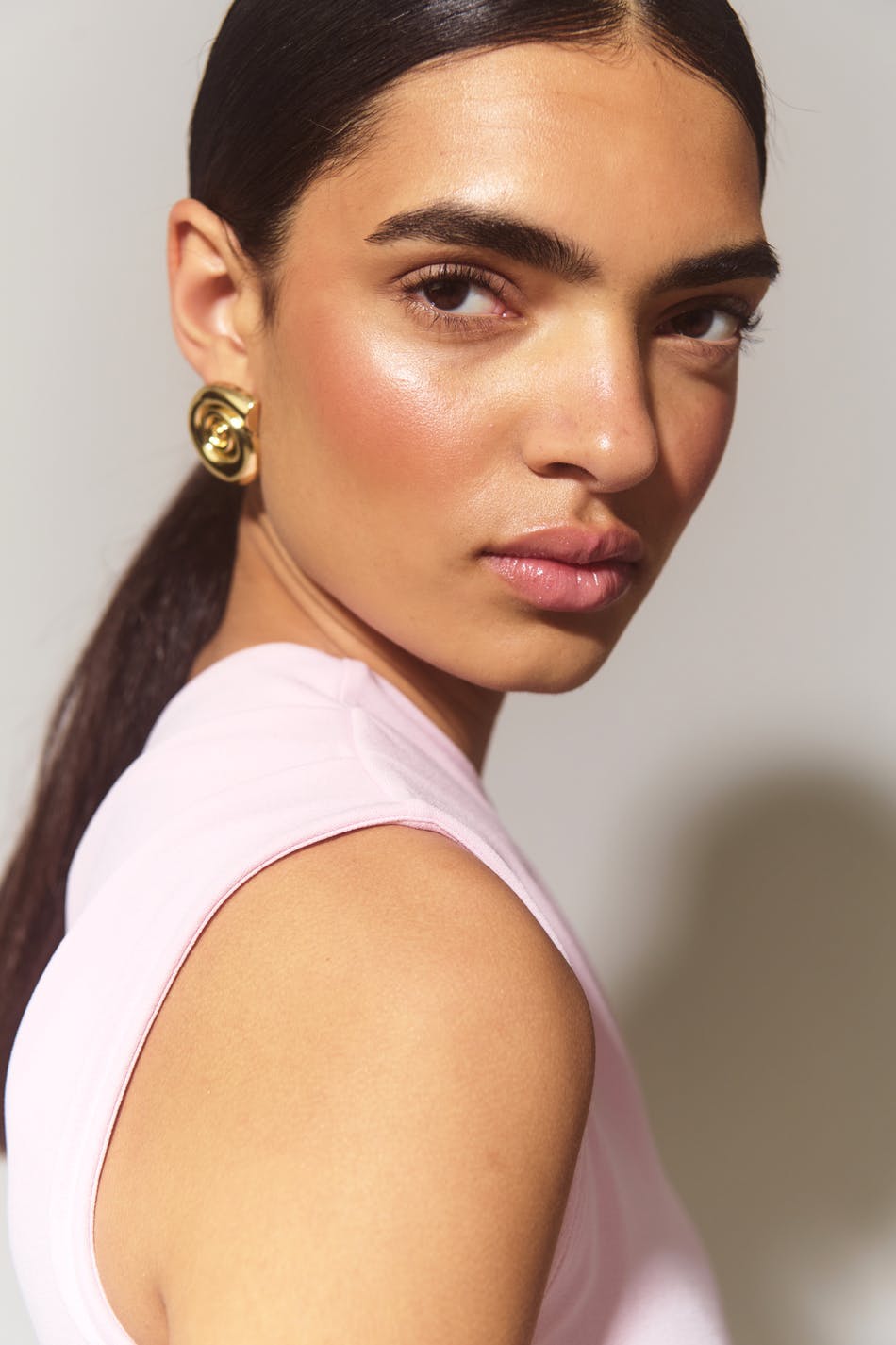 One shoulder drapy top