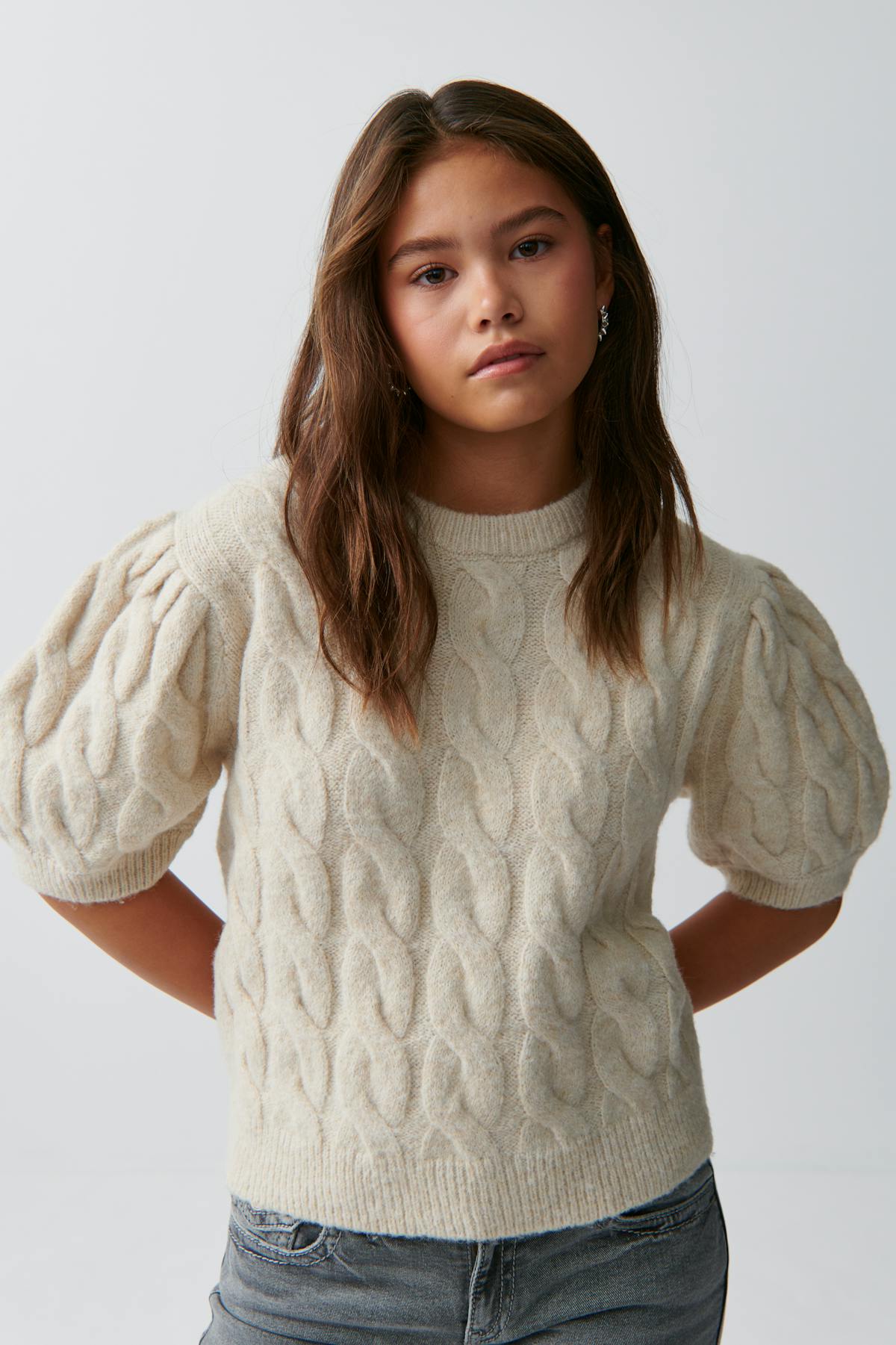 y puff sleeve kn top