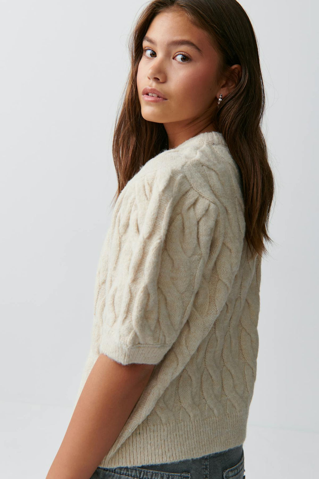 y puff sleeve kn top