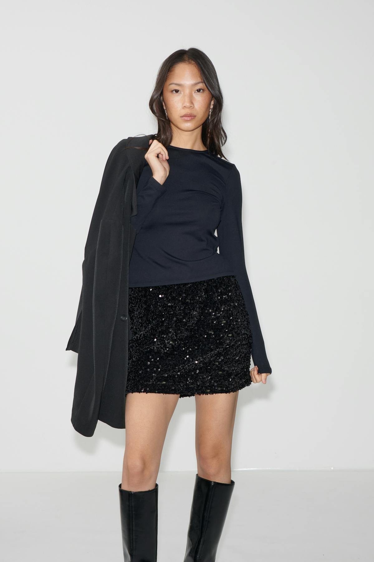 sequin mini skirt