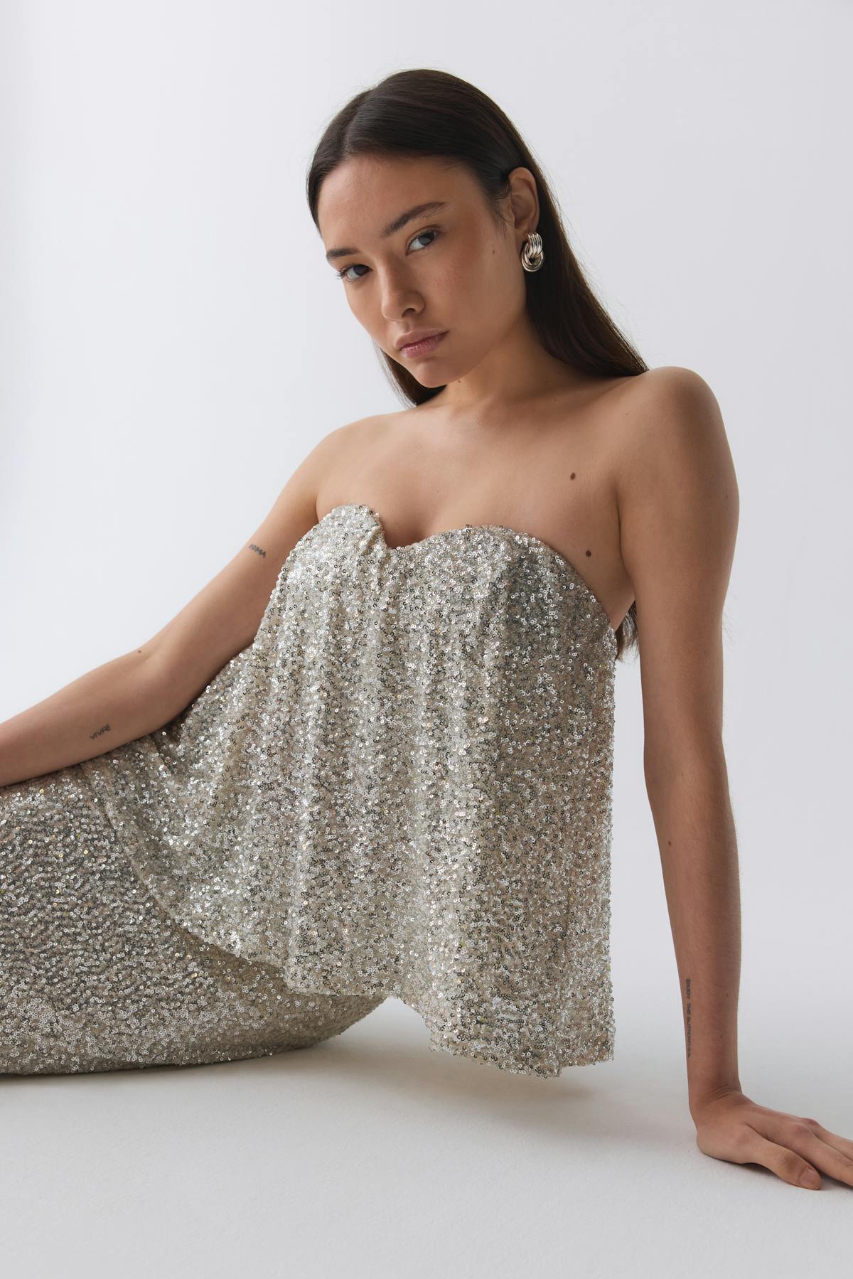 Strapless sequin top