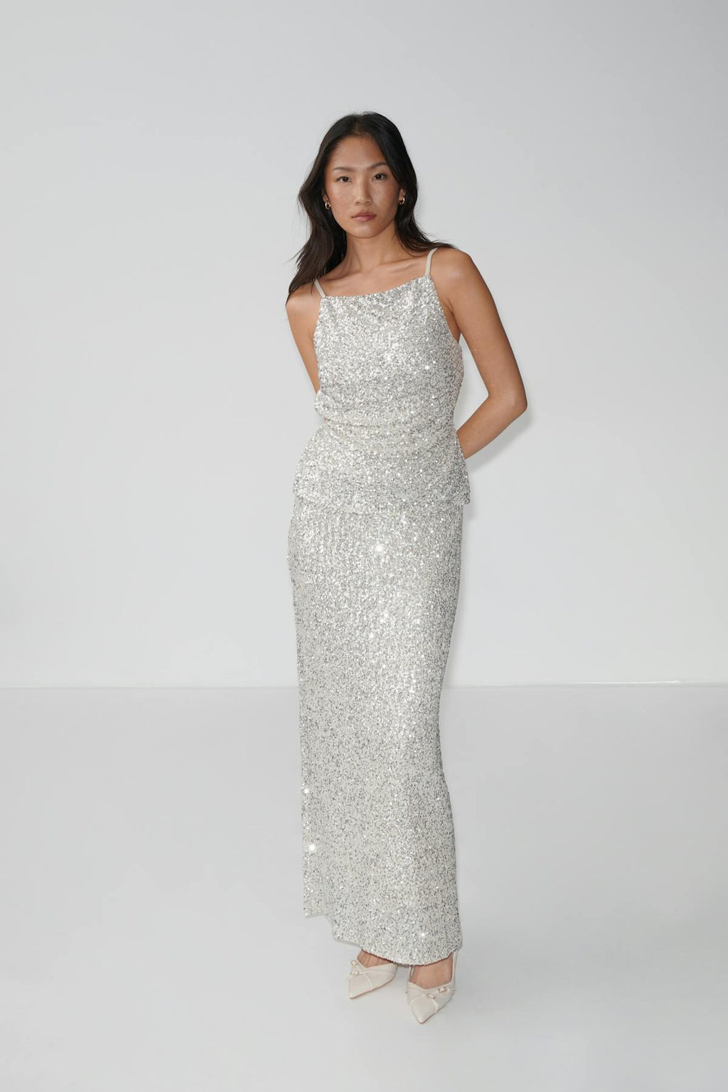 Sequin maxi skirt
