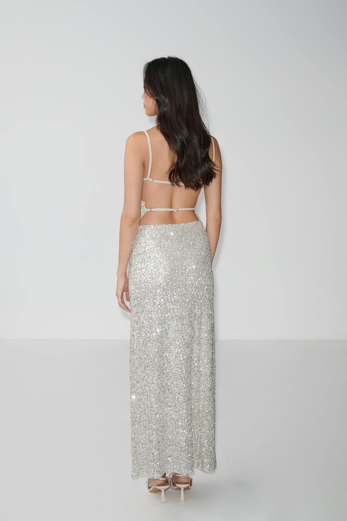 Sequin maxi skirt