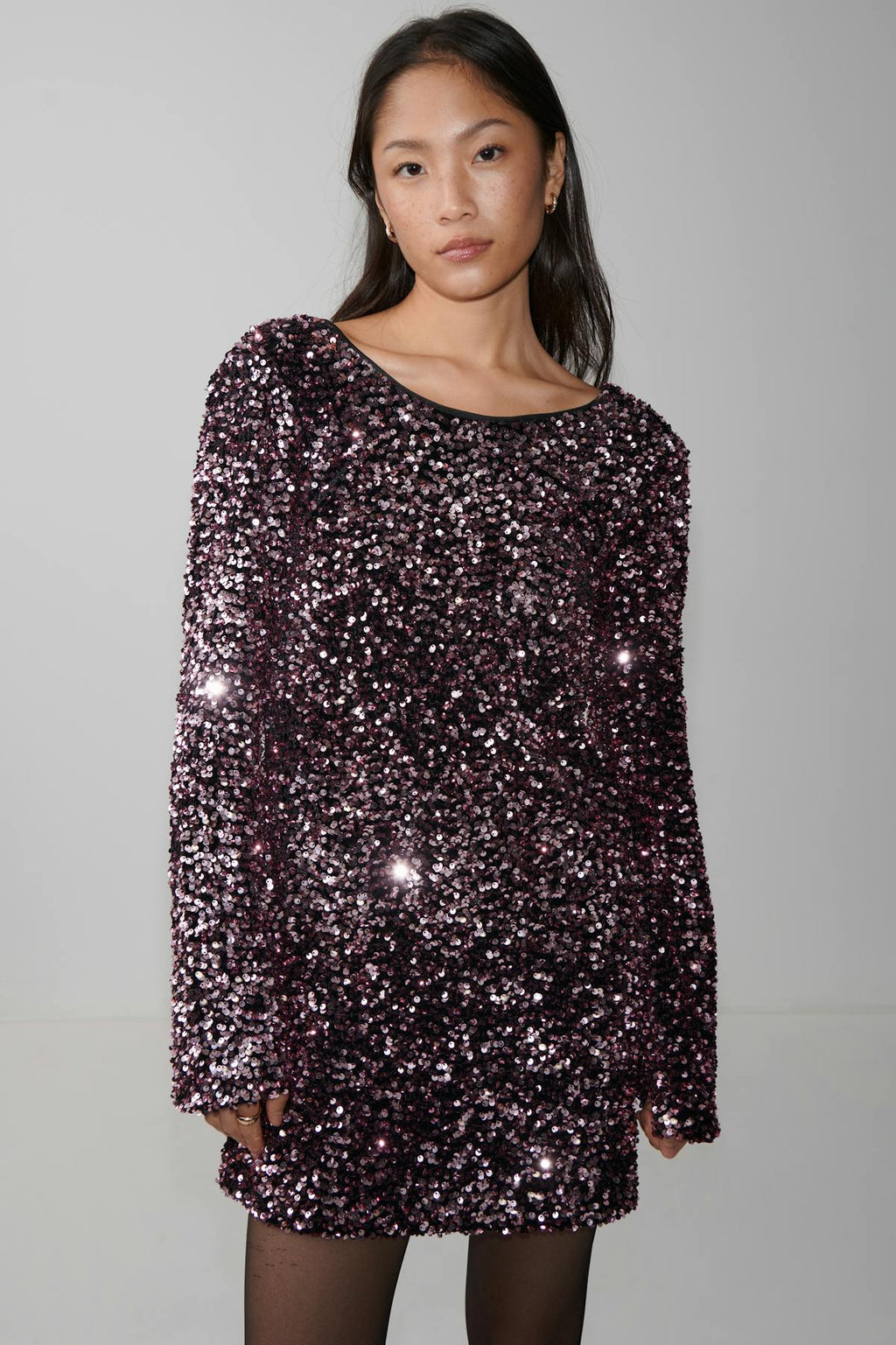 Loose sequin mini dress