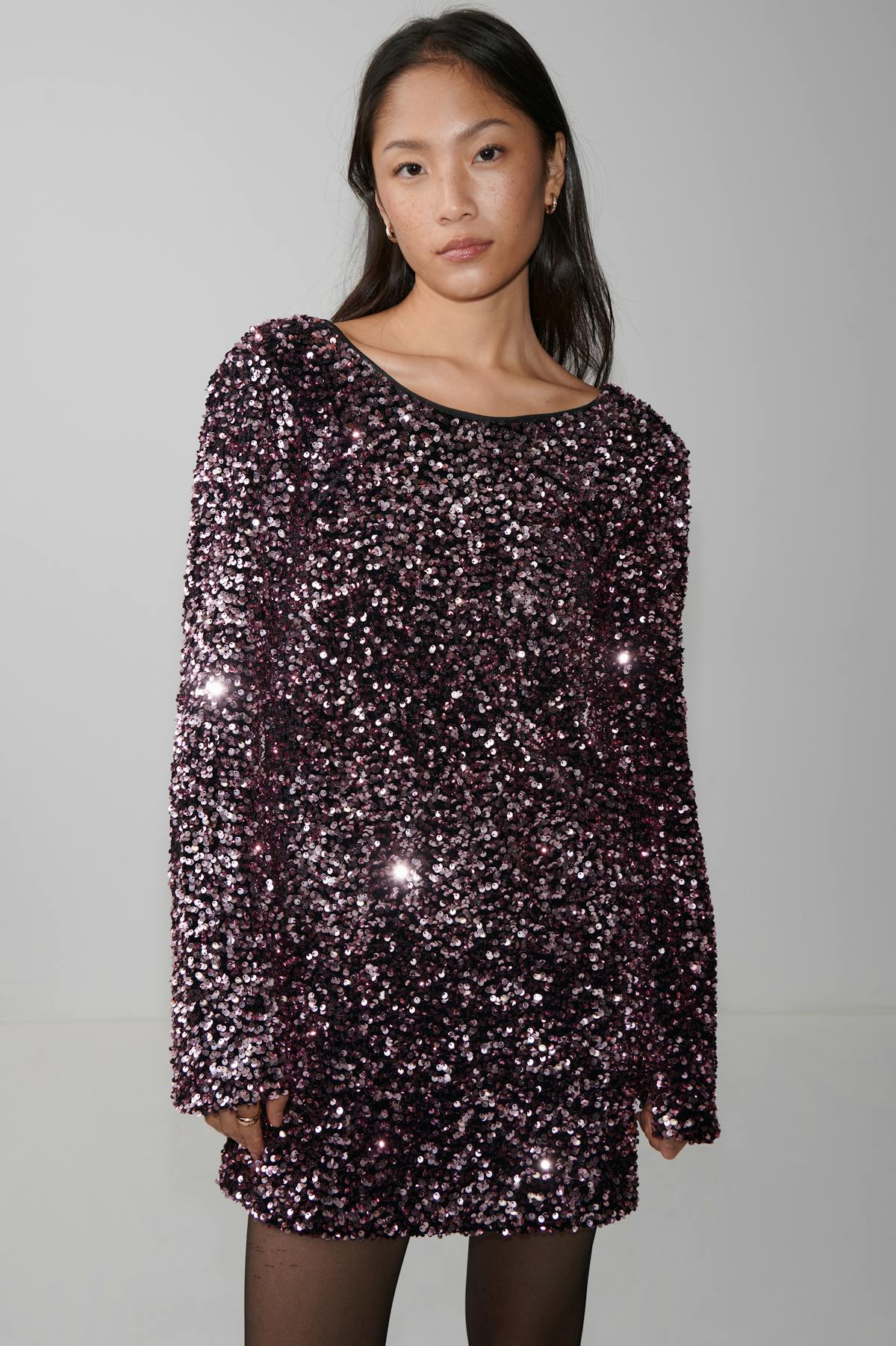 Loose sequin mini dress