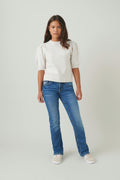 Chunky low flare jeans